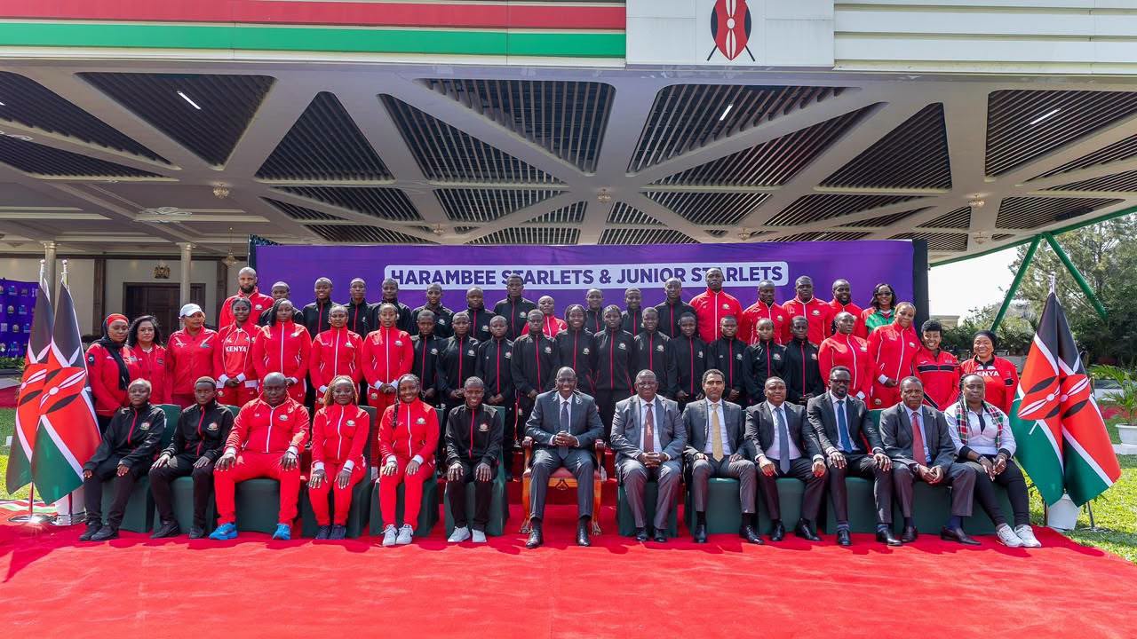 Harambee Starlets players during a training session ahead of the 2026 Women's Africa Cup of Nations.